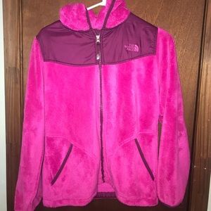 The North Face pink furry coat